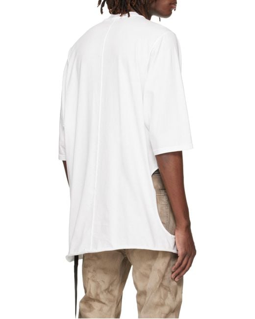 Rick Owens White Subhuman Jumbo Cotton T-Shirt for men
