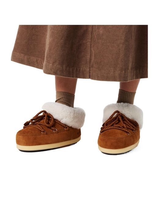 Moon Boot Brown Solid Color Snow Boots