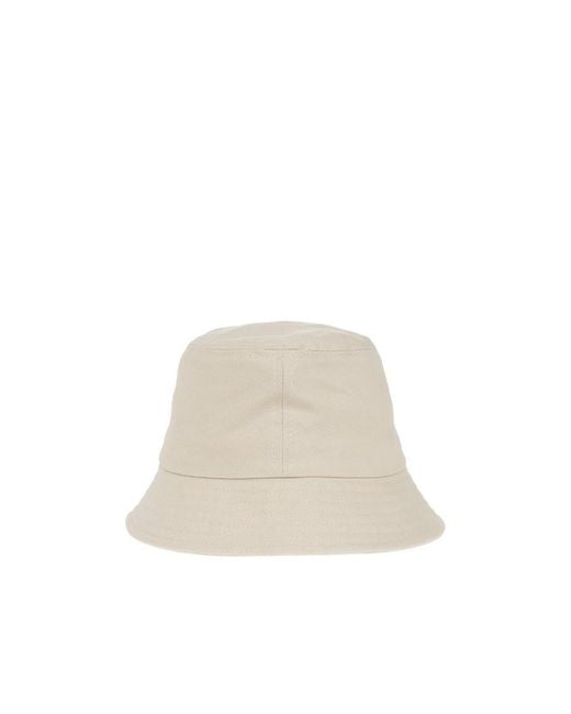 Isabel Marant White Logo-Embroidered Bucket Hat for men