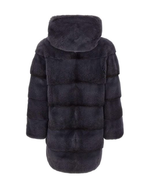 FRAME Blue Fur Coat