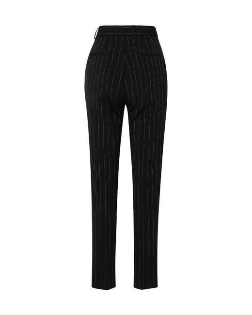 Dolce & Gabbana Black Striped Tailored Trousers