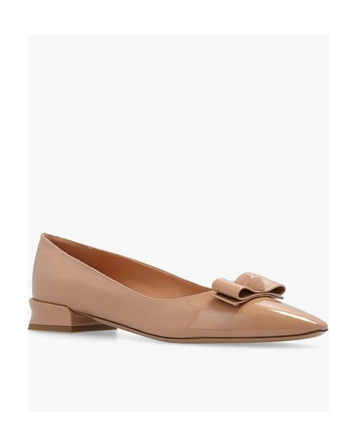 Ferragamo Brown Bow Tie Flat Sole Shoes