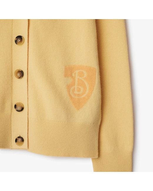 Burberry Yellow B Shield Knitted Cardigan