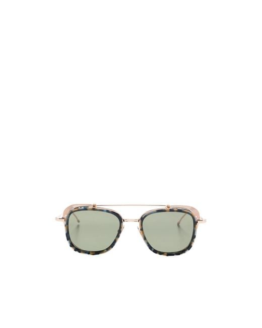 Thom Browne Metallic Eyewear Square Frame Sunglasses for men
