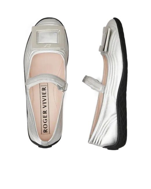 Roger Vivier White Viv Low Mary Janes