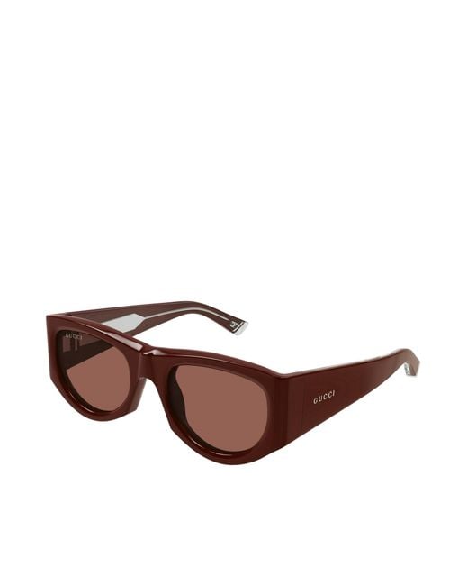 Gucci Brown Eyewear Rectangular Frame Sunglasses
