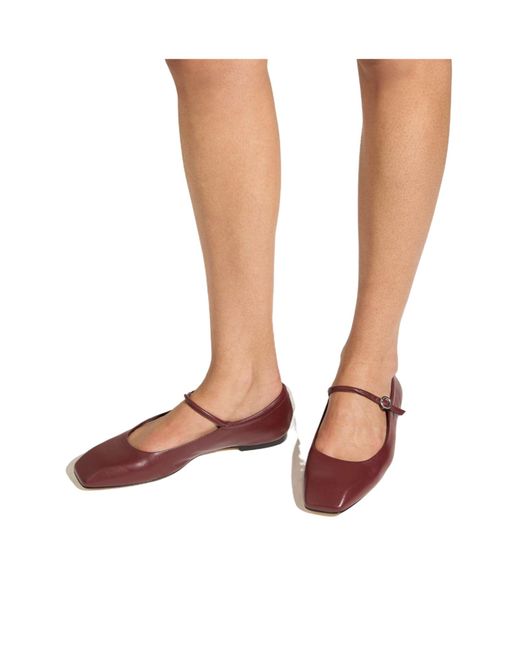 Aeyde Brown Nappa Leather Flat Shoes