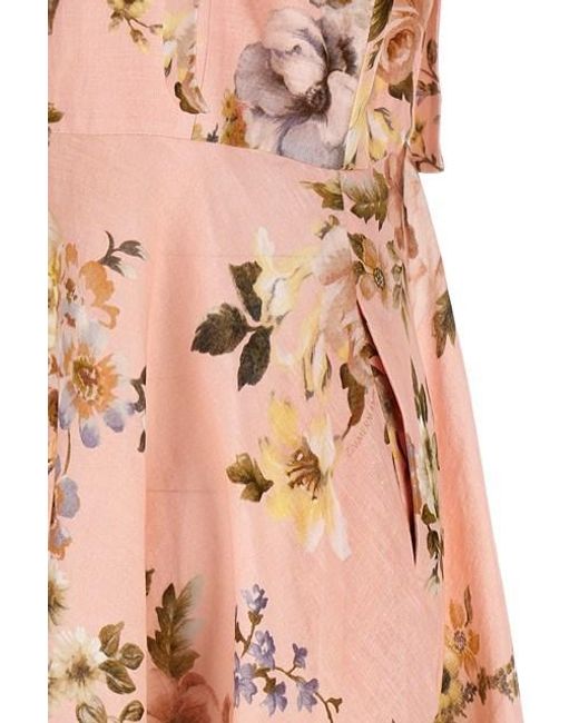 Zimmermann Pink Acacia Broderie Midi Dress