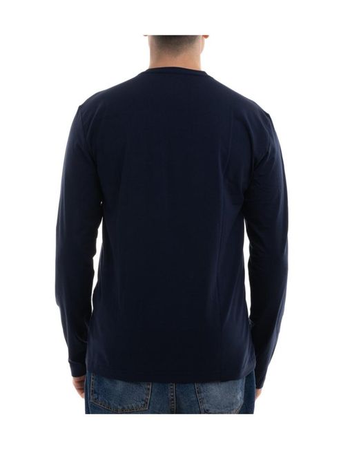 EA7 Blue Long-Sleeved T-Shirt for men