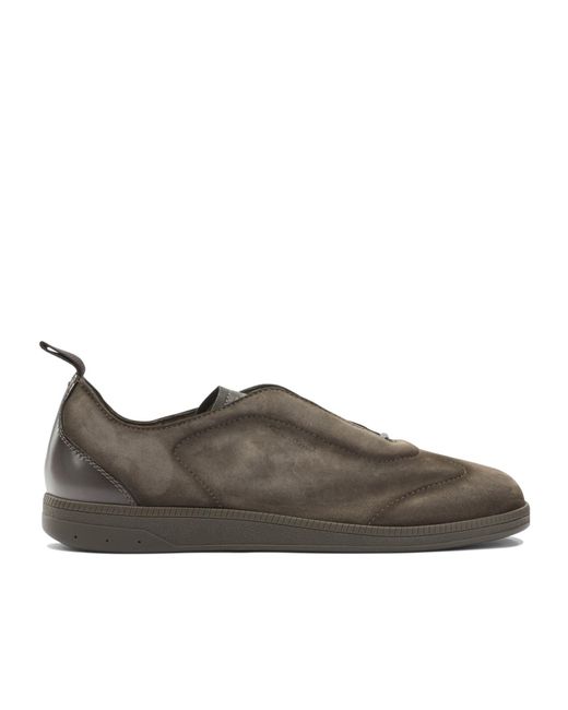 Santoni Brown Sneaker With Elastic Laces for men