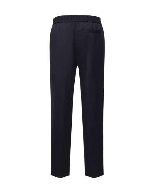 A.P.C. Blue Elastic Waist Straight-Leg Pants for men