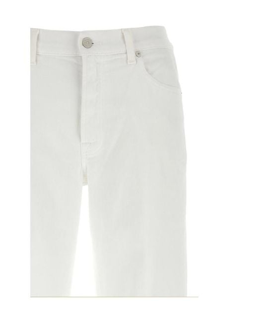 7 For All Mankind White Jeans With Belt Loops