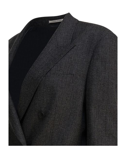 Tagliatore Black Double-Breasted Blazer