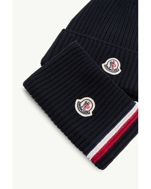 Moncler Black Wool Blend Tricolour Set