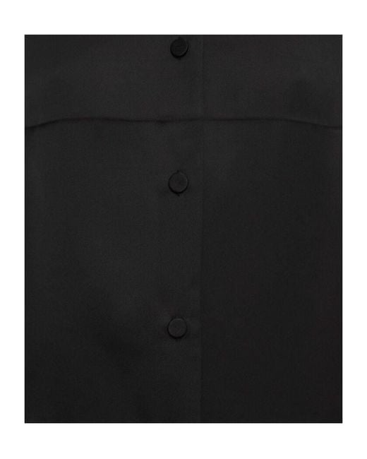 Jil Sander Black Long-Sleeved Twill Shirt