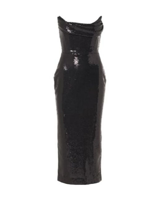 Alex Perry Black Sequined Bustier Dress