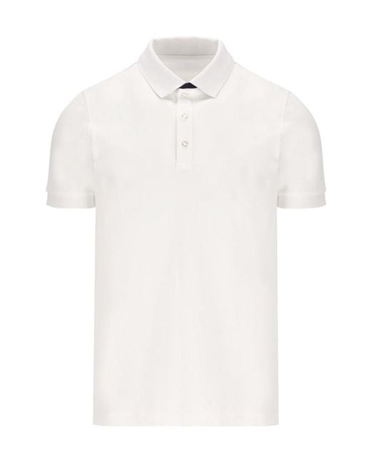 Fay White Layered Short-Sleeved Polo Shirt for men
