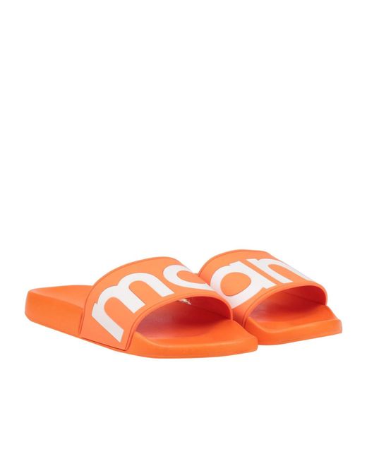 Isabel Marant Orange Two-Tone Rubber Slippers