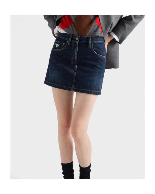 Prada Blue Denim Miniskirt