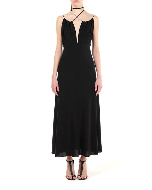 Totême Black Thin Shoulder Strap Dress