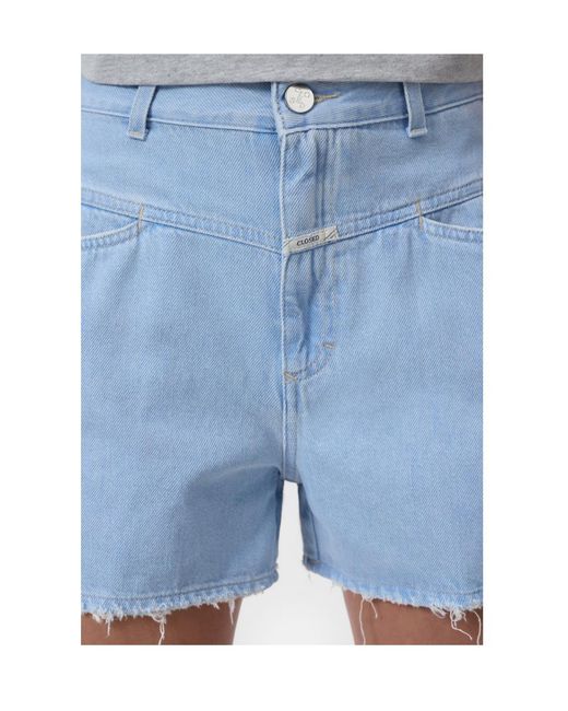 Closed Blue Jocy-X Frayed Denim Shorts