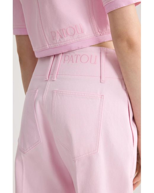 Patou Pink High-Rise Belted Pants