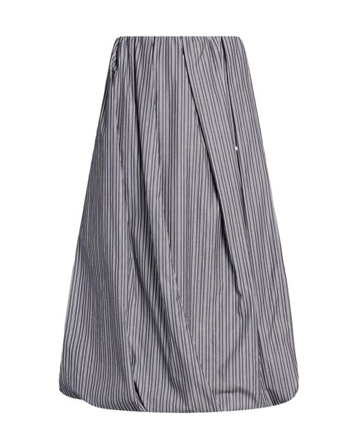 Brunello Cucinelli Gray Stylish Striped Balloon Skirt