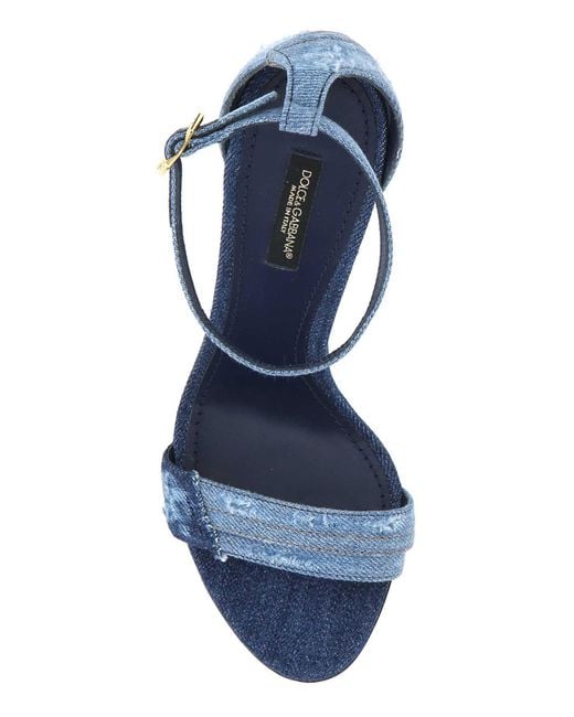 Dolce & Gabbana Blue Dg Heel Denim Sandals