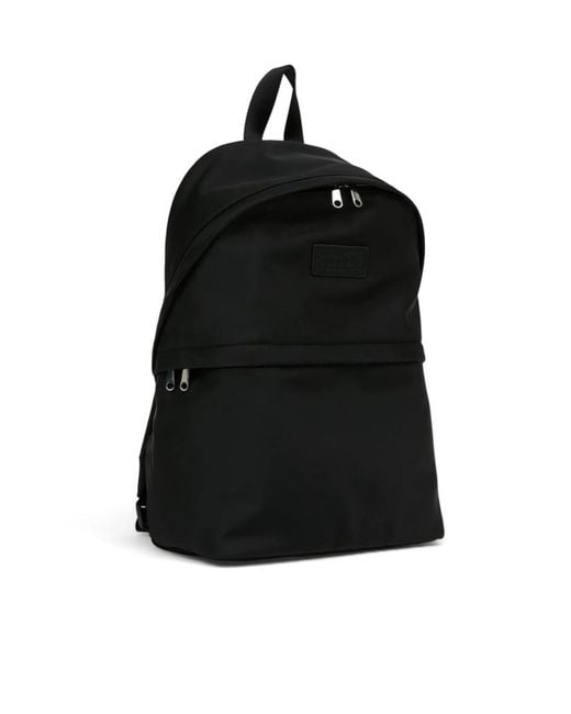 MM6 by Maison Margiela Black Logo-Patch Backpack for men