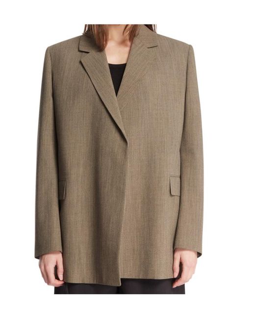 The Row Brown Long-Sleeved Suit Jacket