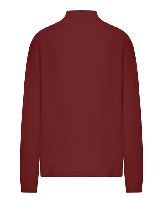 Max Mara Red Orlaya High Neck Jumper