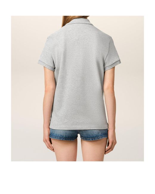 AMI Gray Short-Sleeved Polo Shirt for men