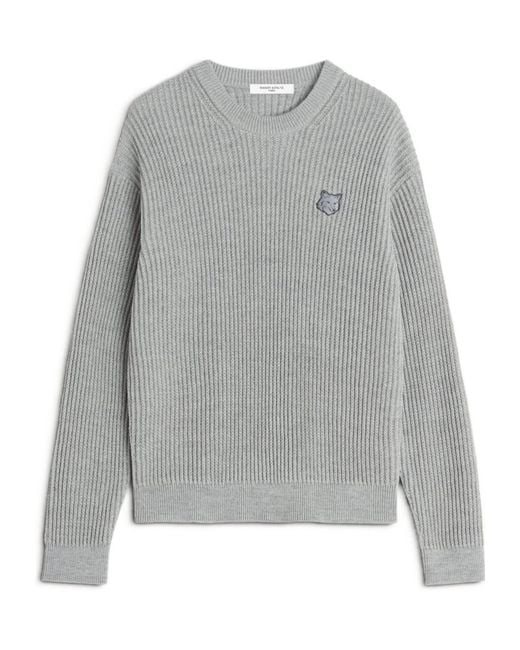 Maison Kitsuné Gray Long-Sleeved Knitwear for men