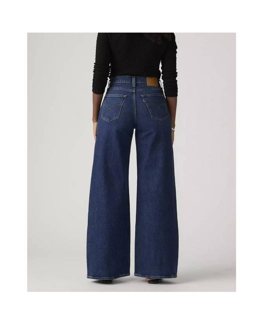 Levi's Blue 728 High Rise Wide Leg Jeans