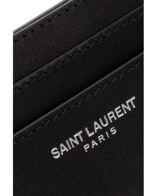 Saint Laurent Black Paris Credit Card Case for men