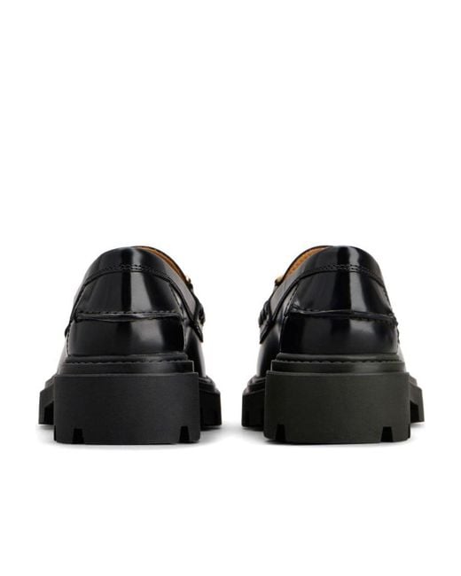 Tod's Black Logo Plaque Slip-On Loafers