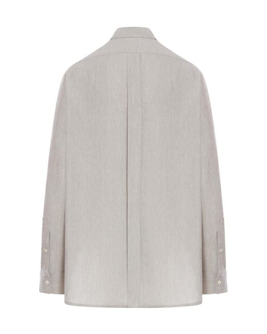 Totême Gray Totême Collared Long-Sleeve Shirt