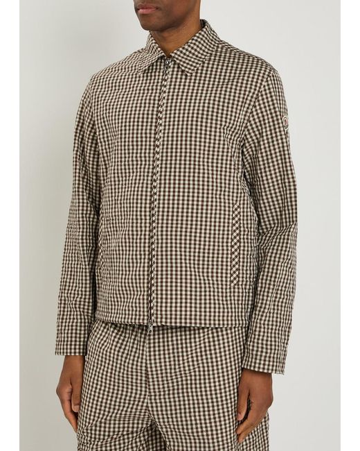 Moncler Brown Plaid Jacket for men