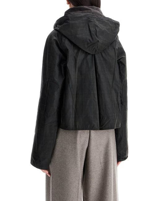 Barbour Black X Ganni Tartan Waxed Anorak