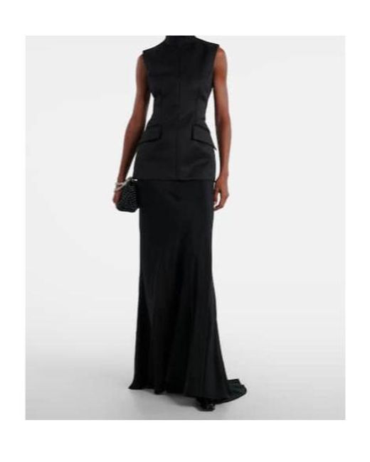 Sportmax Black Cilen Cotton-Blend Gown