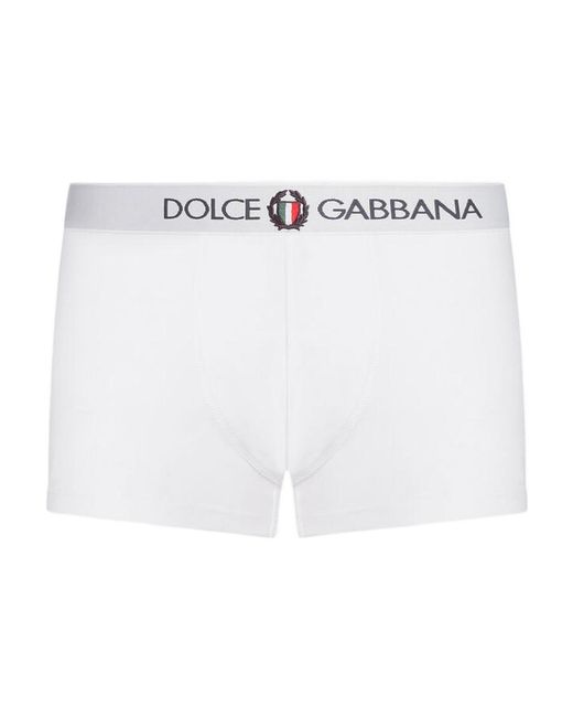 Dolce & Gabbana White Logo Waistband Boxers for men
