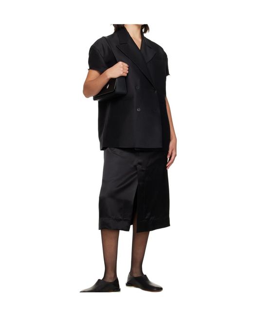 Niccolò Pasqualetti Black Matita Satin Skirt