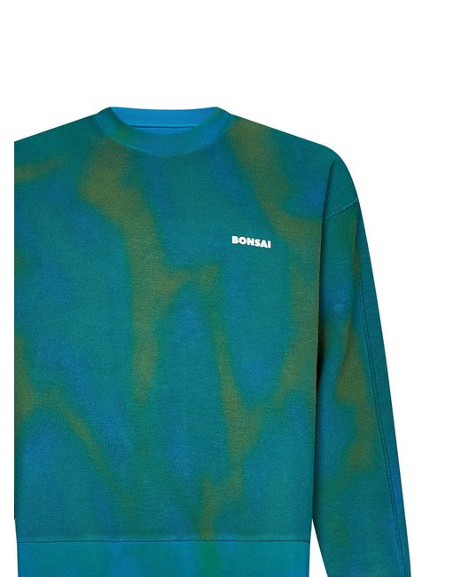 Bonsai Green Tie-Dye-Effect Sweatshirt for men