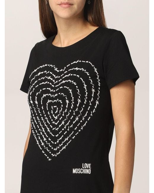 Moschino Black 3D Heart Cotton-Jersey Dress