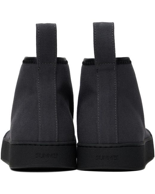 Sunnei Black Lace Up High Upper Board Shoes for men