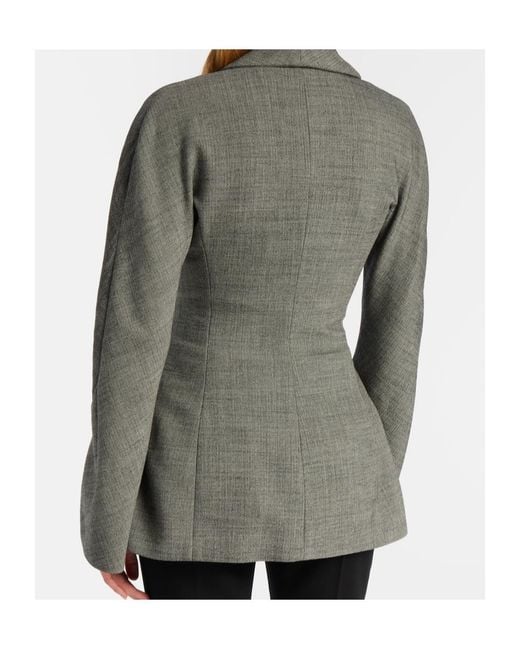 Magda Butrym Black Draped Wool-Blend Blazer