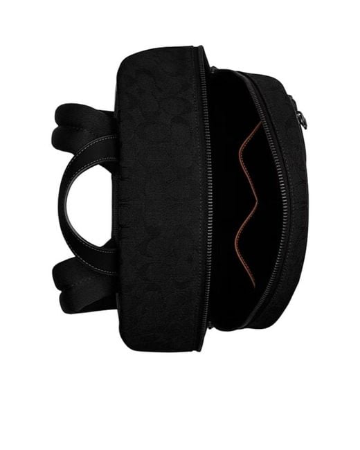 COACH Black Theo Patterned Backpack for men