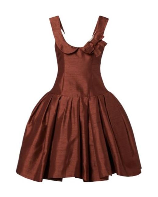 ShuShu/Tong Brown Bow-Detail Mini Dress