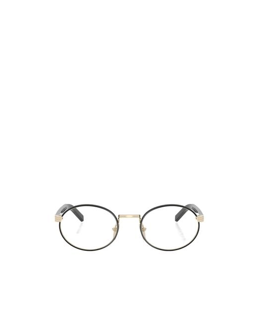 Prada White Eyewear Oval Frame Glasses