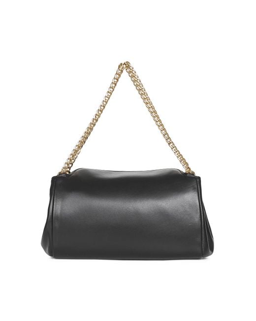 Prada Black Logo Plaque Chain-Linked Shoulder Bag